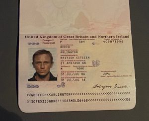 Driving licences and passport of two iconic James Bonds Daniel Craig