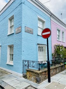 Colourful corner house Notting Hill