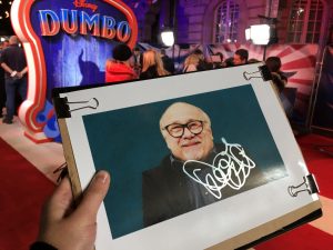 Autograph from Danny DeVito at Dumbo London Premiere