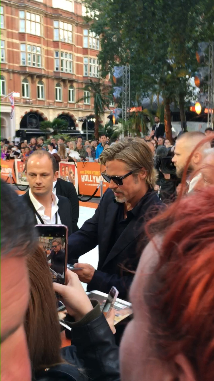 Once Upon a Time in Hollywood Brad Pitt signing for fans