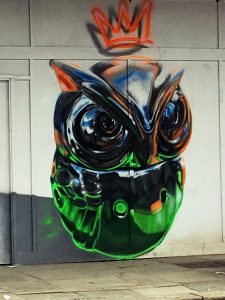 Owl graffiti Camden Town London