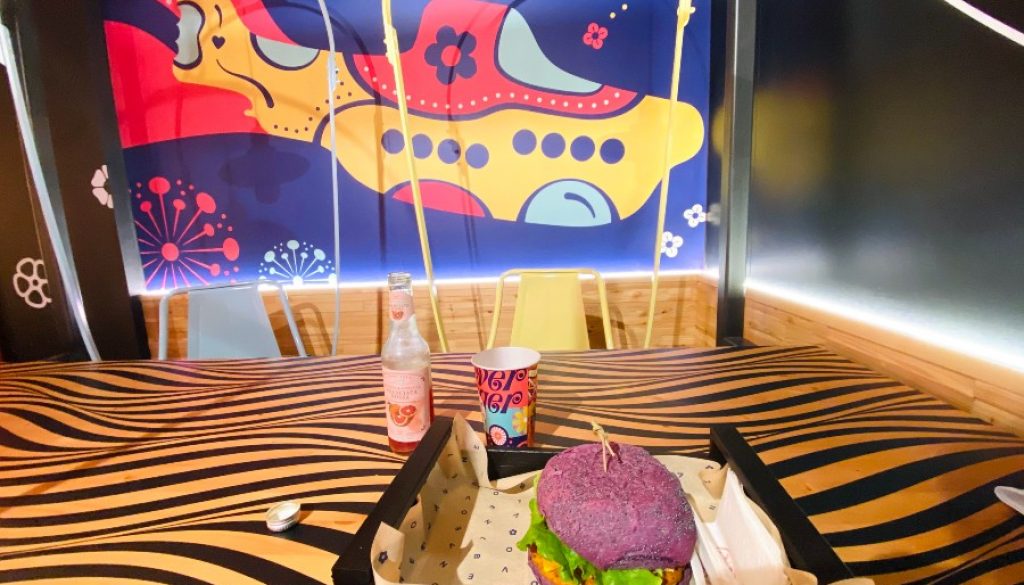Vegan Rainbow Burger at Flower Burger Vegan Rainbow Burger at Flower Burger