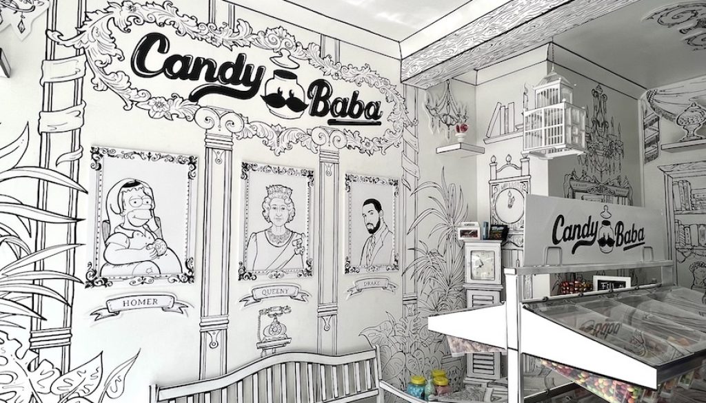 London’s First Hand-Drawn 2D Candy Store – Candy Baba