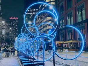 Canary Wharf Winter Lights Festival 2024 - Kinetic Perspectives by Juan Fuentes