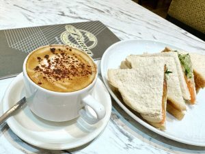 Cappucino and Salmon Sandwiches at Café Diana