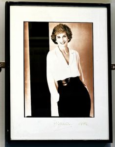 Hand-Signed Photo of Lady Diana at Café Diana