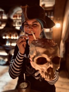 Rum Cocktail in Skull at The Rhum Tavern London