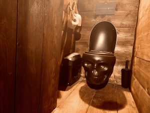 Skull-Shaped Toilet at Pirate-Themed Tavern - The Rhum Tavern London