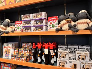 Aardman Merch at the Inside Aardman- Wallace & Gromit and Friends Exhibition at the Young V&A London