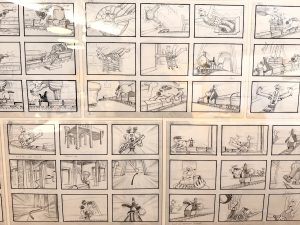 Storyboard of Wallace and Gromit at Inside Aardman- Wallace & Gromit and Friends Exhibition at the Young V&A London