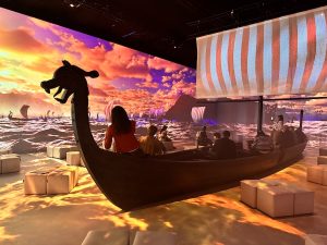 Life-Size Viking Ship in a 360 Degree Projection Room - Vikings- The Immersive Experience London
