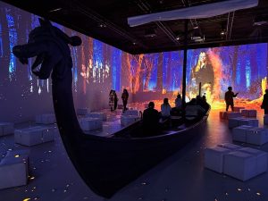 Mists of Time 360 Degree Immersive Projection Room with a Viking Longship at the Vikings- The Immersive Experience London