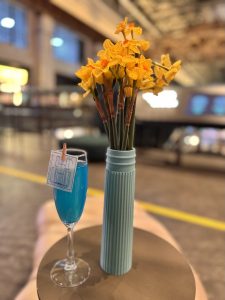 Starry Night Mocktail and a Chimney Vase at The Chimney Lift Experience at Battersea Power Station
