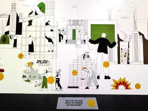 Touch Activated Wall at The Chimney Lift Experience at Battersea Power Station