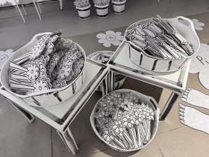Black and White Flowers at the A Line Florist Pop-Up at Battersea Power Station