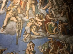 Self Portrait of Michelangelo in The Last Judgement - Michelangelo’s Sistine Chapel- The Exhibition London