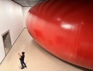 Giant Red Balloon that Fills the Exhibition Room - Anish Kapoor Exhibition at Hayward Gallery London