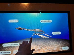 Interactive Panel at the Jurassic Oceans- Monsters of the Deep Exhibition at the Natural History Museum London