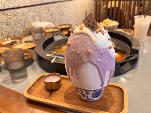 Taro and Ube Ice Mountain Dessert at Nan Hotpot London