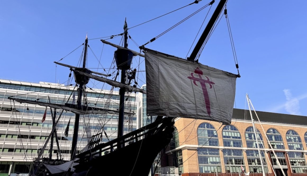 Full Scale Replica of Magellan's Ship has Docked at St Katharine Dock - Nao Victoria Full Scale Replica of Magellan's Ship has Docked at St Katharine Docks - Nao Victoria
