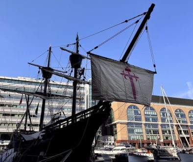 Full Scale Replica of Magellan's Ship has Docked at St Katharine Dock - Nao Victoria Full Scale Replica of Magellan's Ship has Docked at St Katharine Docks - Nao Victoria