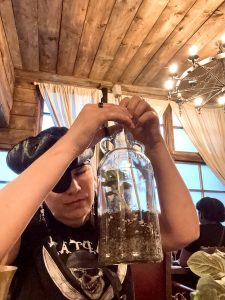 Making My Own Terrarium Inside a Kraken Rum Bottle at The Rhum Tavern