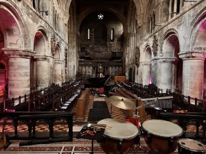 Drum Set at St Bartholomew the Great Church Before the In the Dark Experience