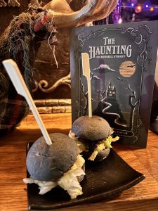 Charcoal Mini Vegan Burgers at The Haunting at Russell Street